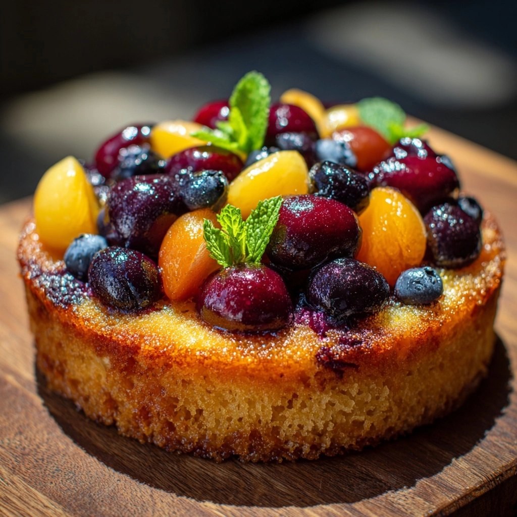 Easy Summer Fruit Cake with Yogurt Recipe - Recipe Image