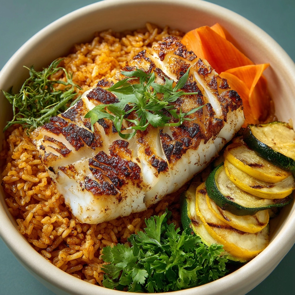 Baked Fish Rice Recipe - Recipe Image