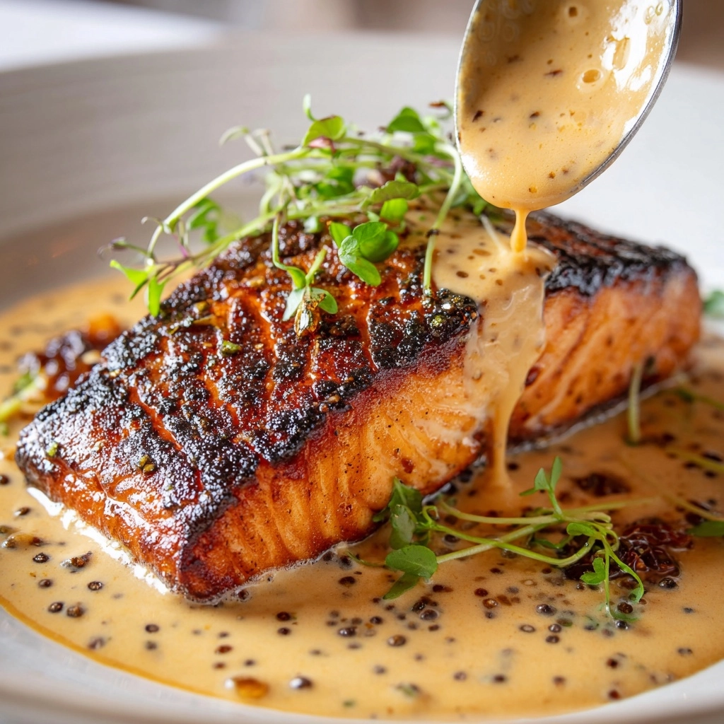 Blackened Salmon with Creamy Dijon Sauce: An Incredible Ultimate Recipe - Recipe Image