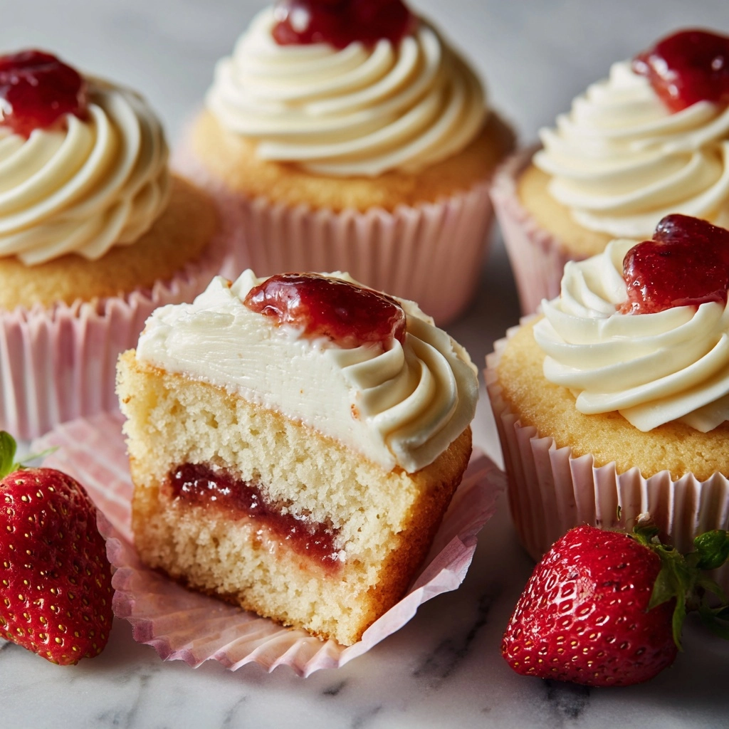 Strawberry Filled Cupcakes Recipe - Recipe Image