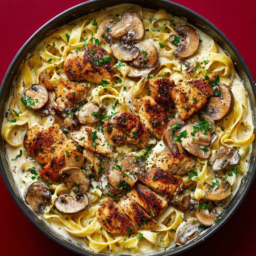 Creamy Chicken and Mushroom Pasta Recipe - Recipe Image