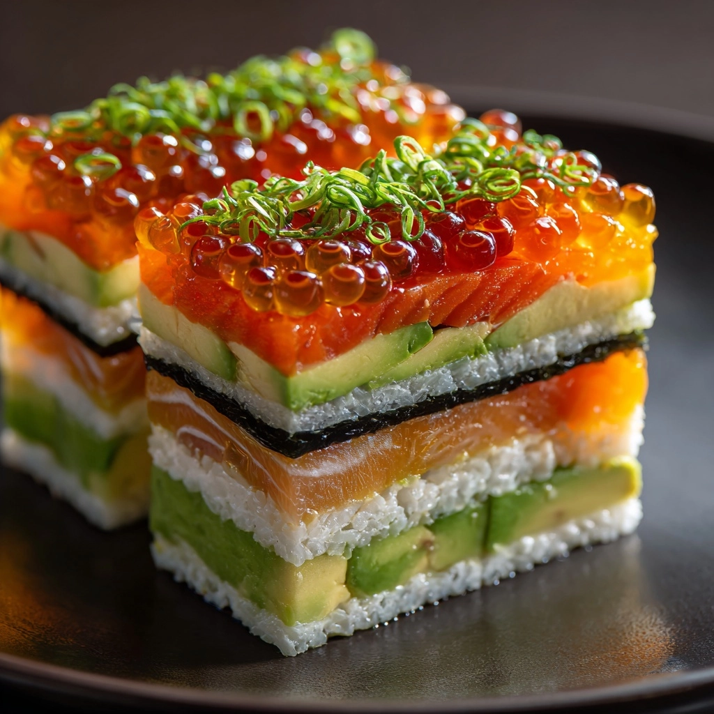 Spicy Salmon Sushi Stack Recipe - Recipe Image