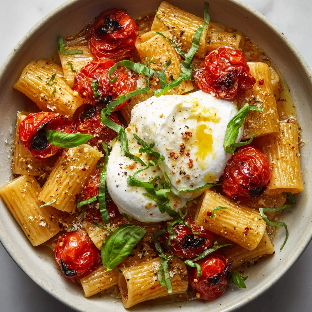 Rigatoni with Burrata and Burst Tomatoes Recipe - Recipe Image