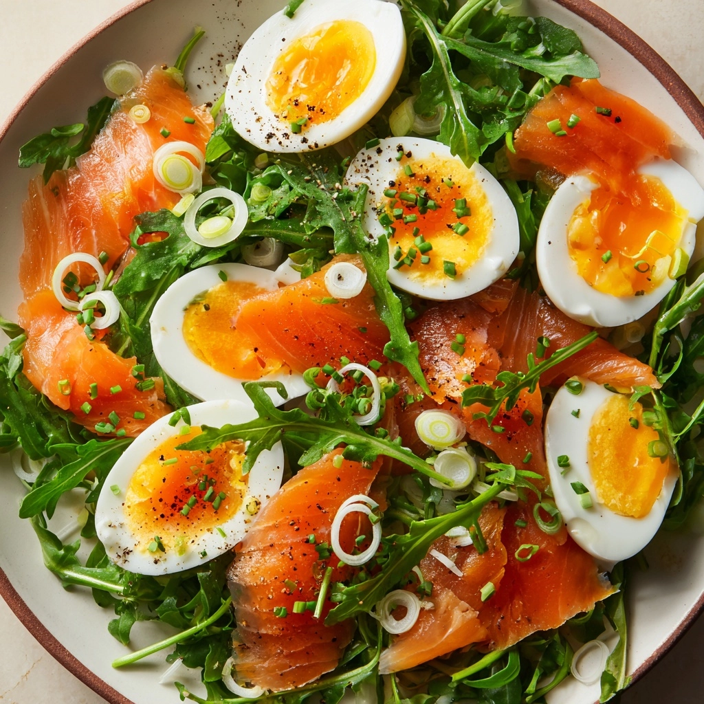 Smoked Salmon Salad in Creamy Caper Chive Dressing Recipe - Recipe Image