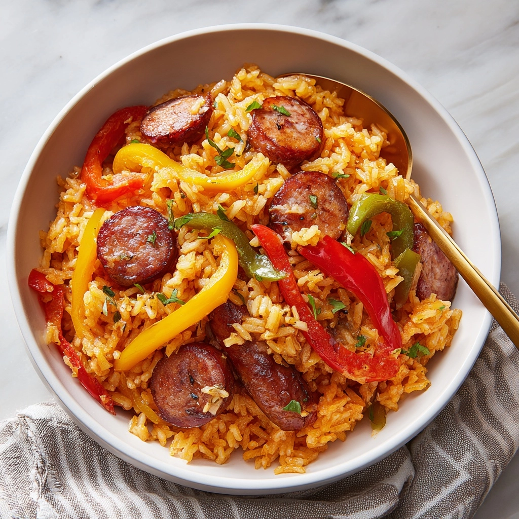 Smoked Sausage and Peppers with Rice Recipe - Recipe Image