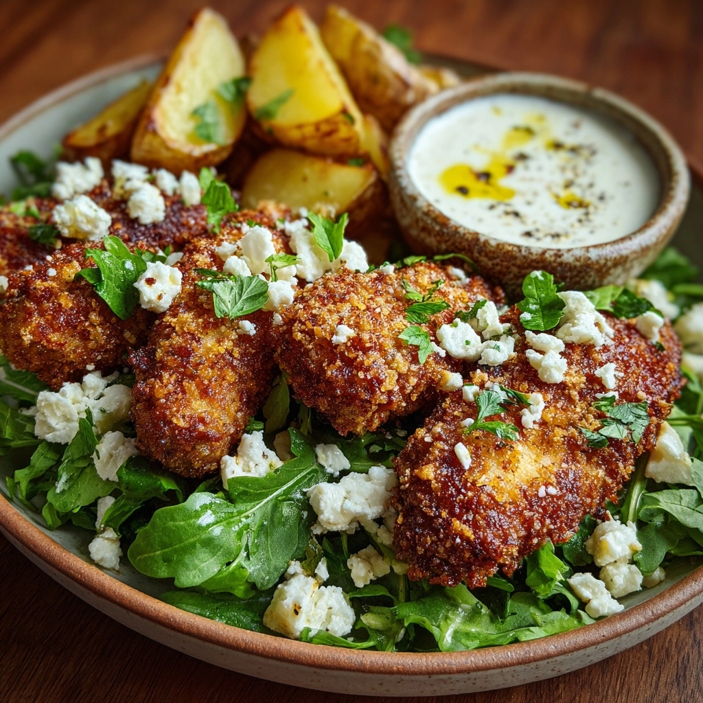 Crispy Hot Honey Feta Chicken Recipe - Recipe Image
