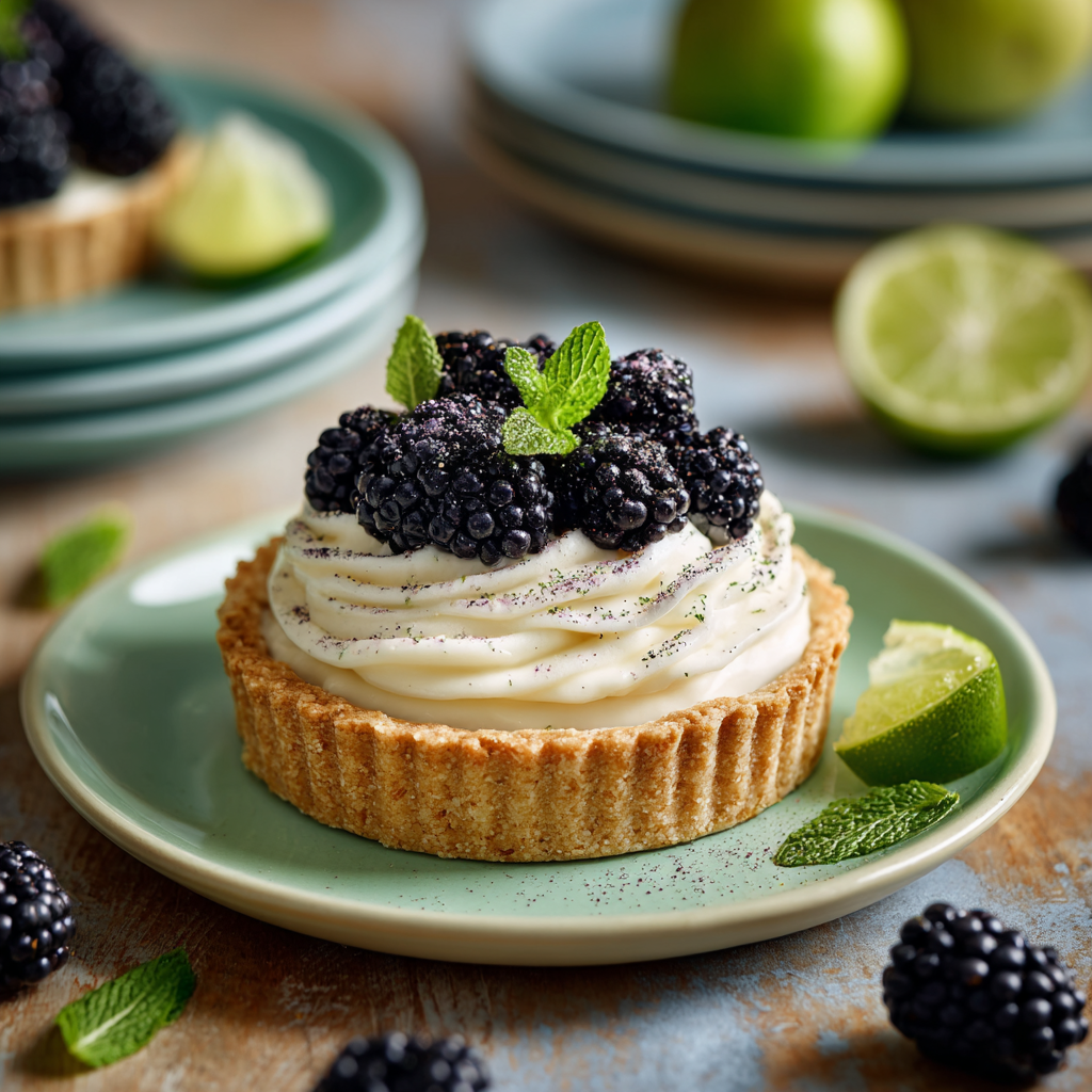Mini Key Lime Pies with Blackberry Recipe - Recipe Image