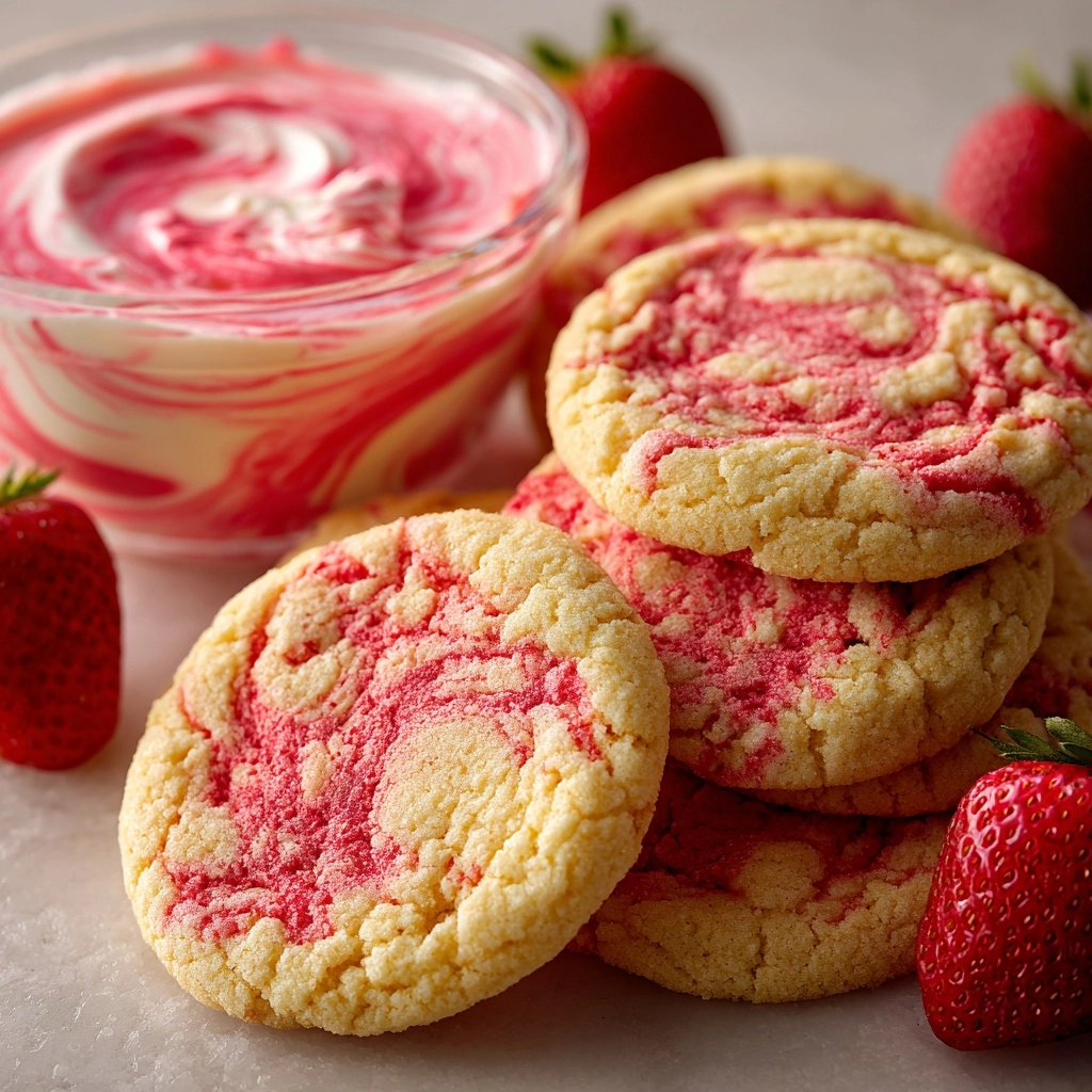 Strawberry Banana Pudding Cookies with Cheesecake Dip Recipe - Recipe Image