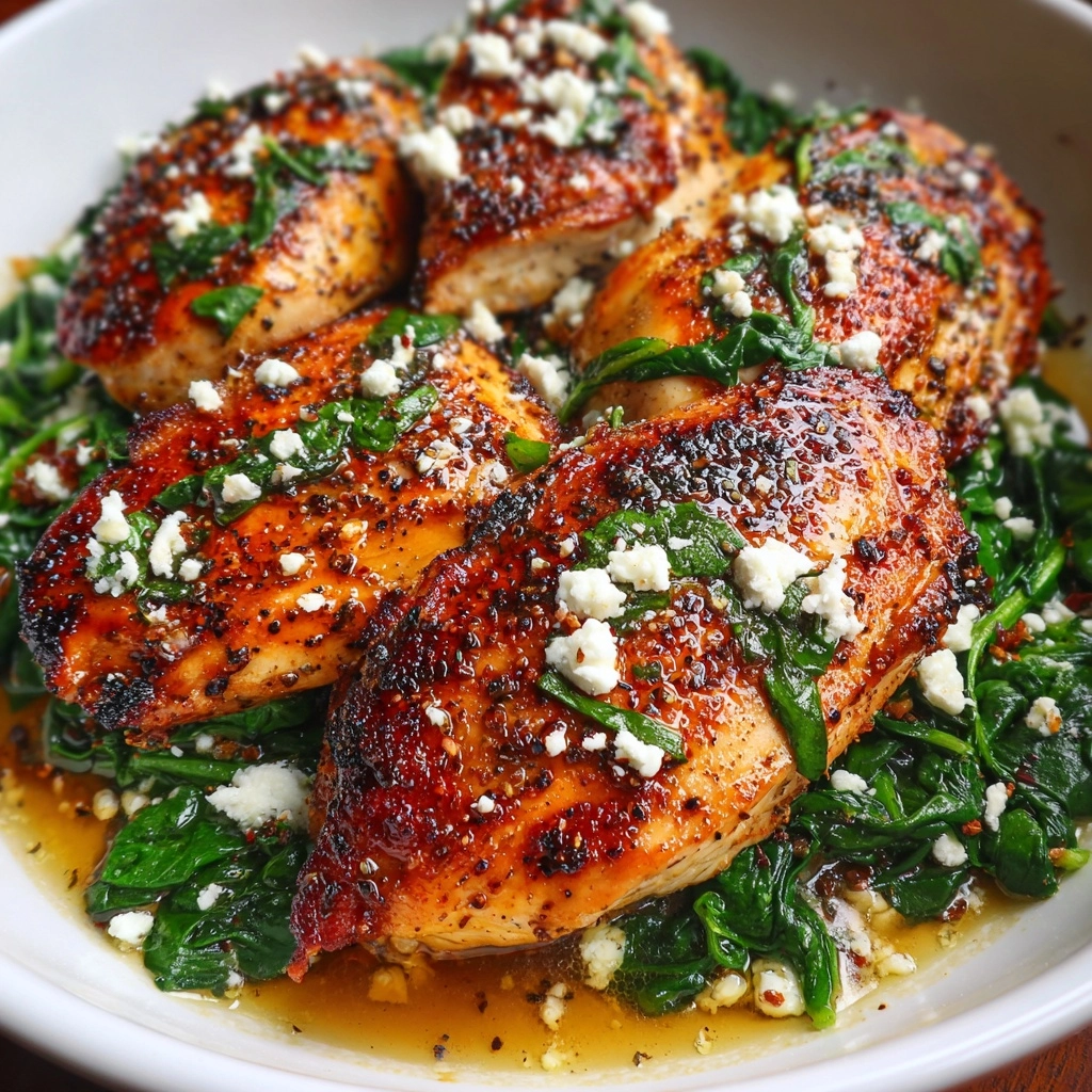 Low Carb Chicken Breast with Feta and Spinach Recipe - Recipe Image