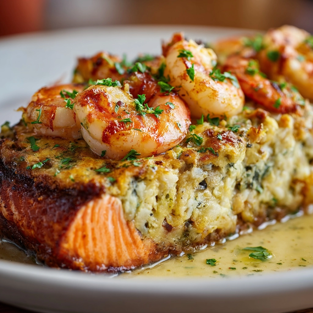Crab and Shrimp Stuffed Salmon Recipe - Recipe Image