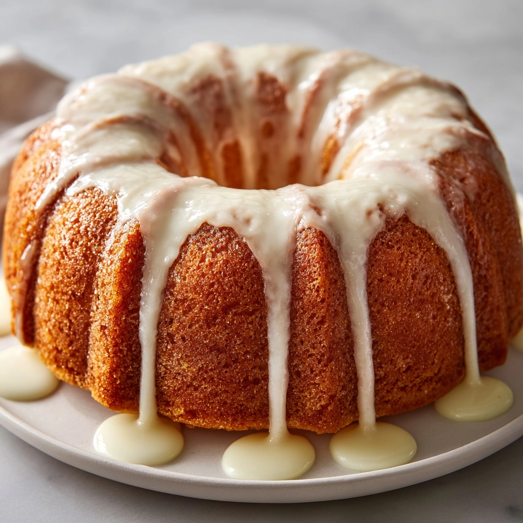 Vanilla Buttermilk Pound Cake with Cream Cheese Glaze Recipe - Recipe Image