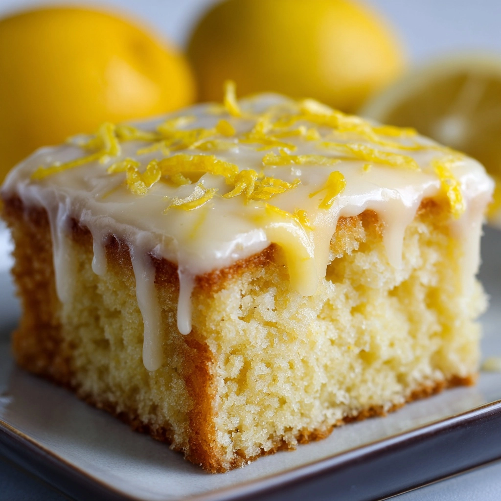 Lemon Condensed Milk Drizzle Cake Recipe - Recipe Image
