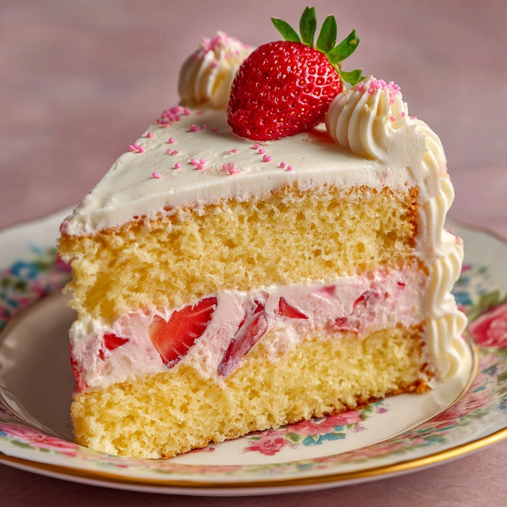 Strawberry Butter Cake Recipe - Recipe Image