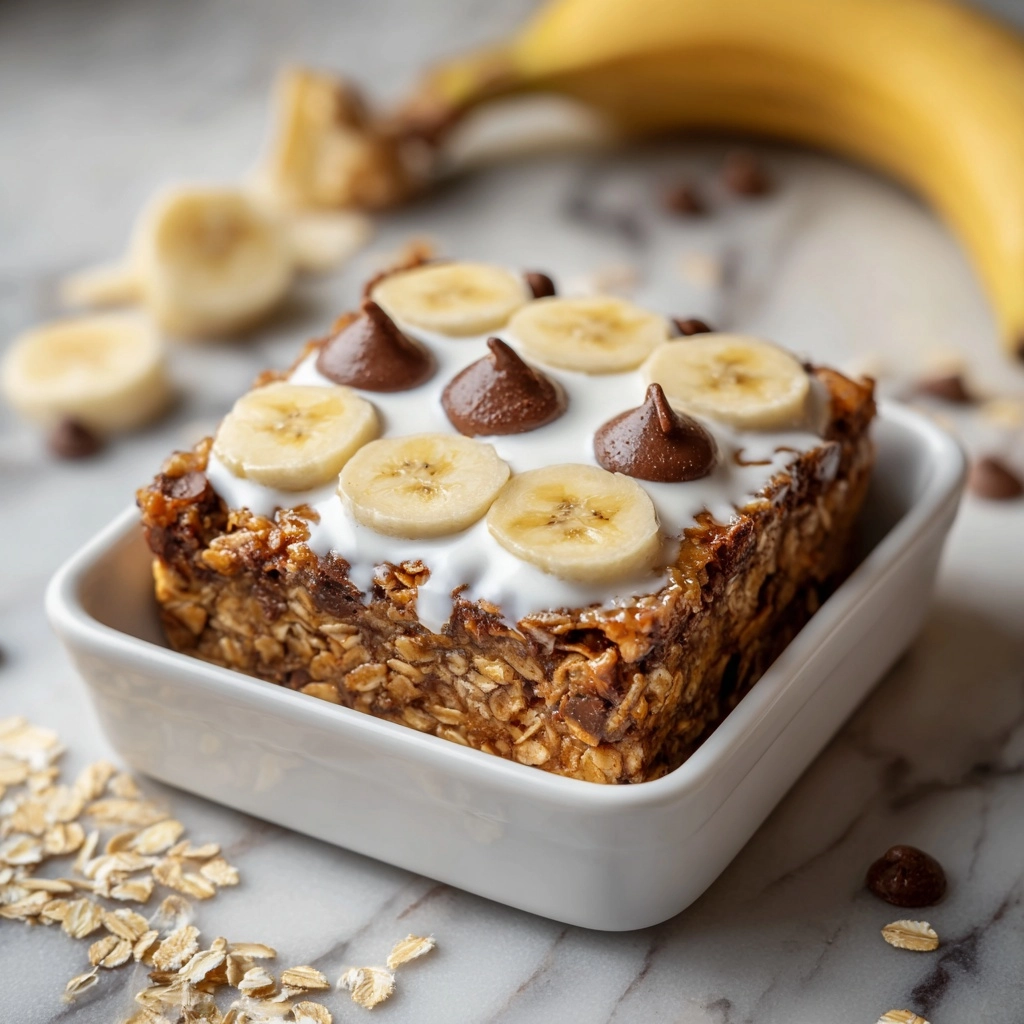 Baked Banana Chocolate Chip Oatmeal Recipe - Recipe Image