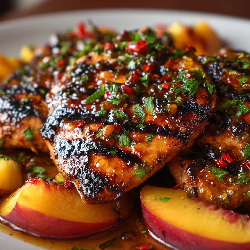 Grilled Chili Peach Chicken Recipe - Recipe Image