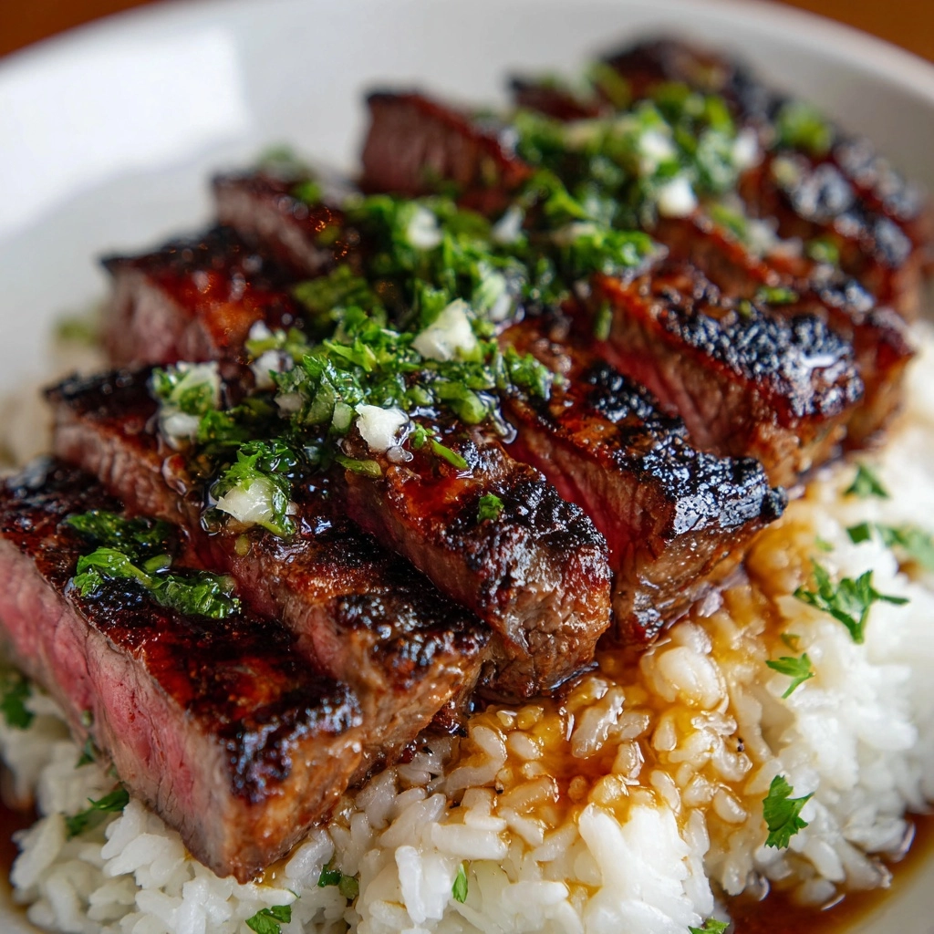 Honey Garlic Butter Steak and Rice Skillet Recipe - Recipe Image