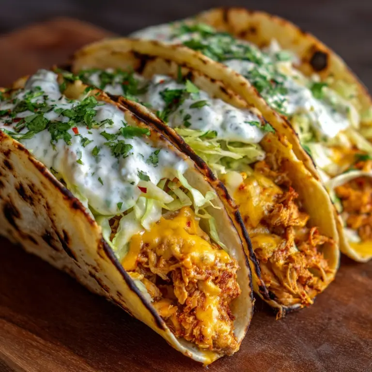 Buffalo Chicken Smash Burger Tacos Recipe