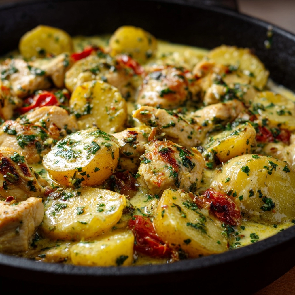Italian Crockpot Chicken and Potatoes Recipe - Recipe Image