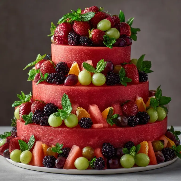 Fresh Fruit Watermelon Cake Recipe