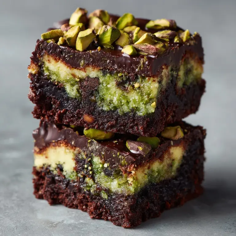 Pistachio Kunafa Brownies Recipe