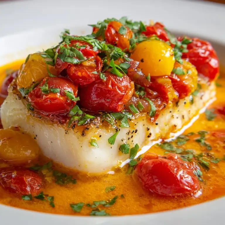 Pan-Seared Mediterranean Cod in Tomato Basil Sauce Recipe