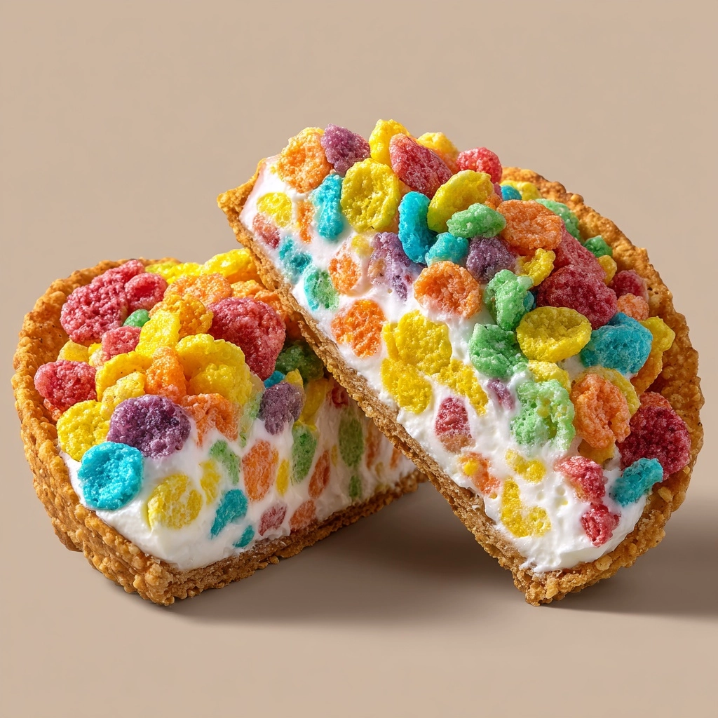 Delicious Fruity Pebbles Cheesecake Tacos Recipe - Recipe Image