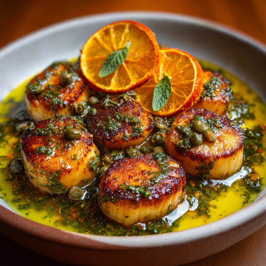 Scallops with Orange, Basil, and Caper Dressing Recipe - Recipe Image