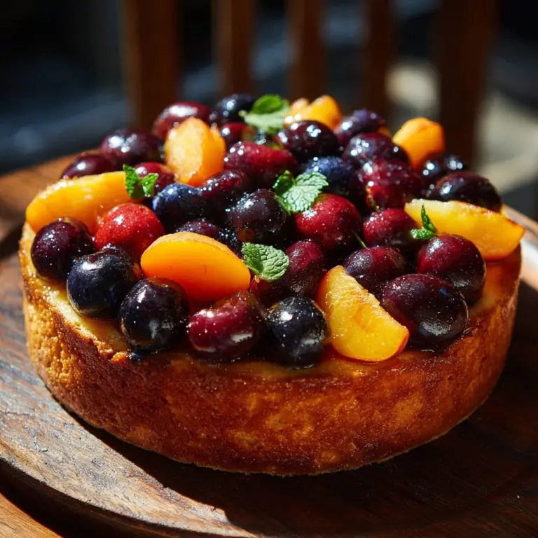 Easy Summer Fruit Cake with Yogurt Recipe