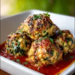 Baked Chicken Ricotta Meatballs with Spinach Recipe