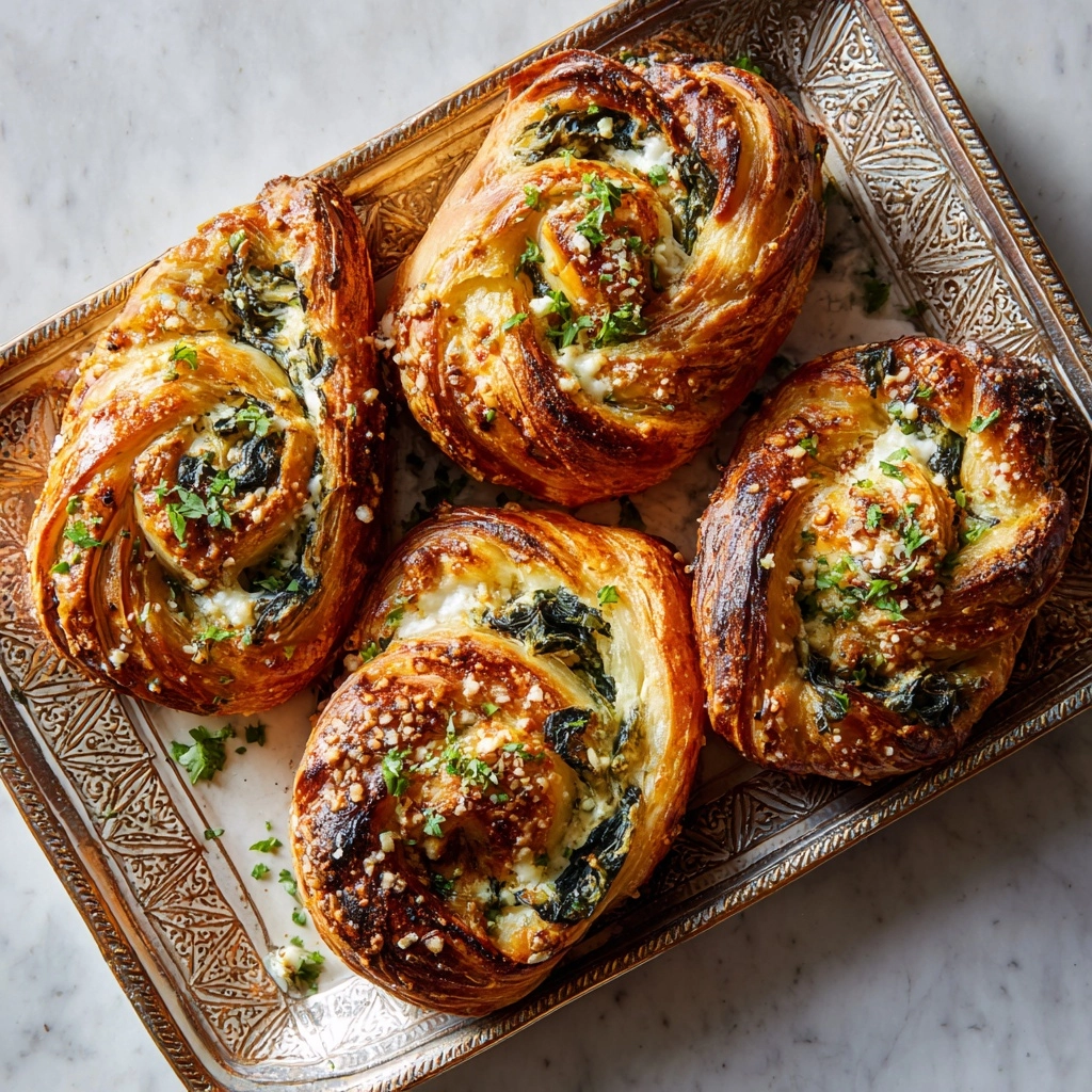 Spinach and Feta Puff Pastry Twists Recipe - Recipe Image