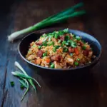 High-Protein Crispy Garlic Chicken Fried Rice Recipe