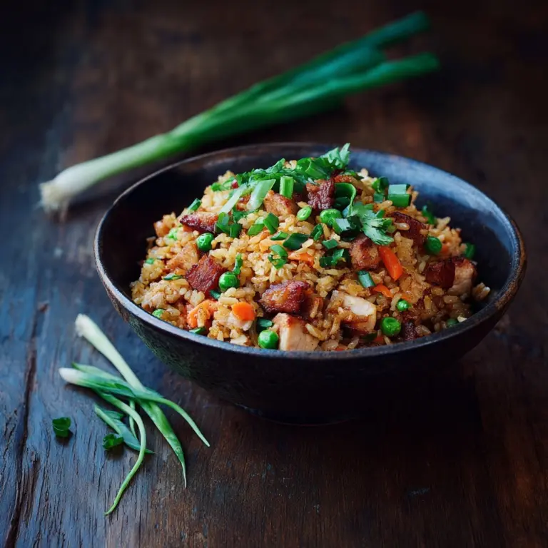 High-Protein Crispy Garlic Chicken Fried Rice Recipe
