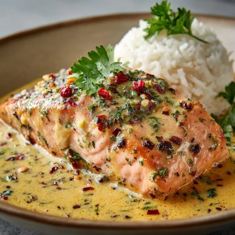 Salmon in Creamy Red Pesto Sauce Recipe