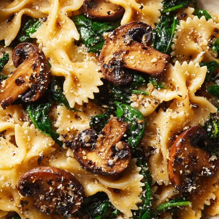 Parmesan Spinach Mushroom Pasta Skillet Recipe