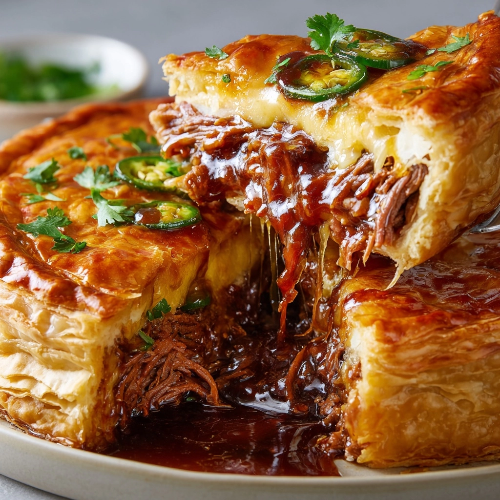 Spicy Jalapeno and Cheese Beef Pie with Leftover Brisket Recipe - Recipe Image