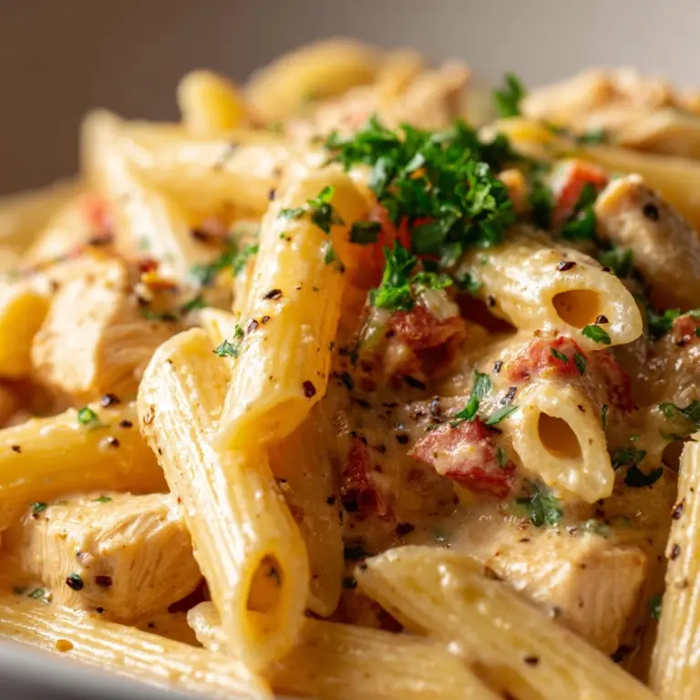 Creamy Garlic Chicken Penne Recipe