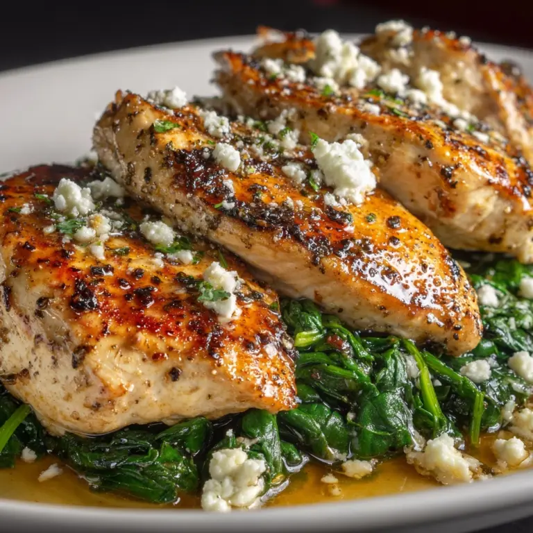 Low Carb Chicken Breast with Feta and Spinach Recipe
