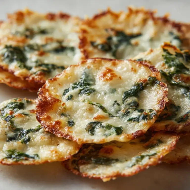 Spinach Dip Cheese Crisps Recipe