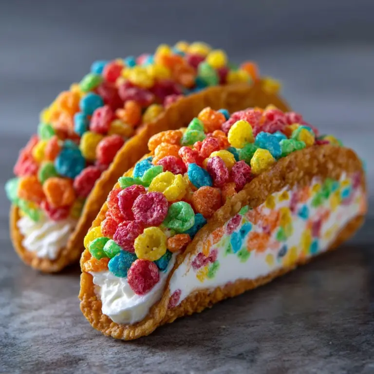 Delicious Fruity Pebbles Cheesecake Tacos Recipe