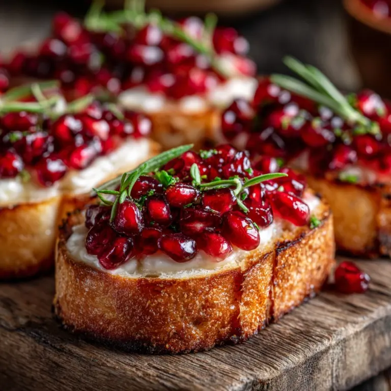 Pomegranate Brie Crostini Appetizer Recipe
