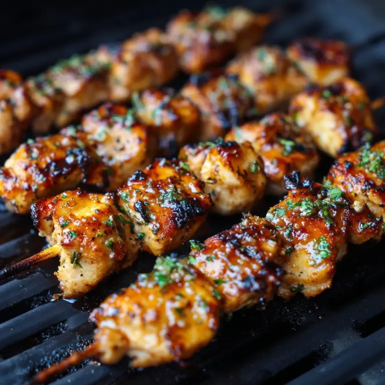 Air Fryer Garlic Parmesan Chicken Skewers Recipe