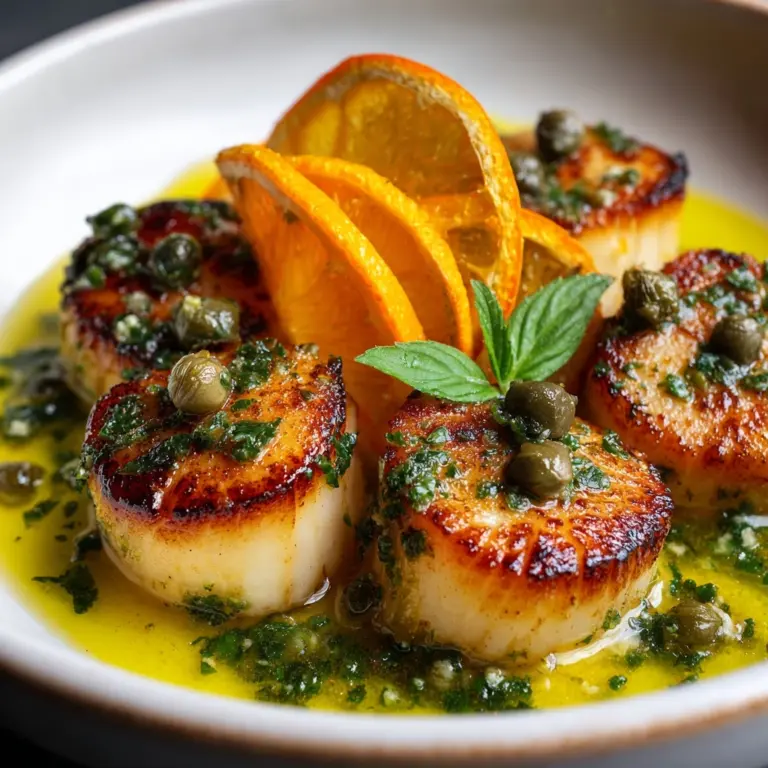 Scallops with Orange, Basil, and Caper Dressing Recipe