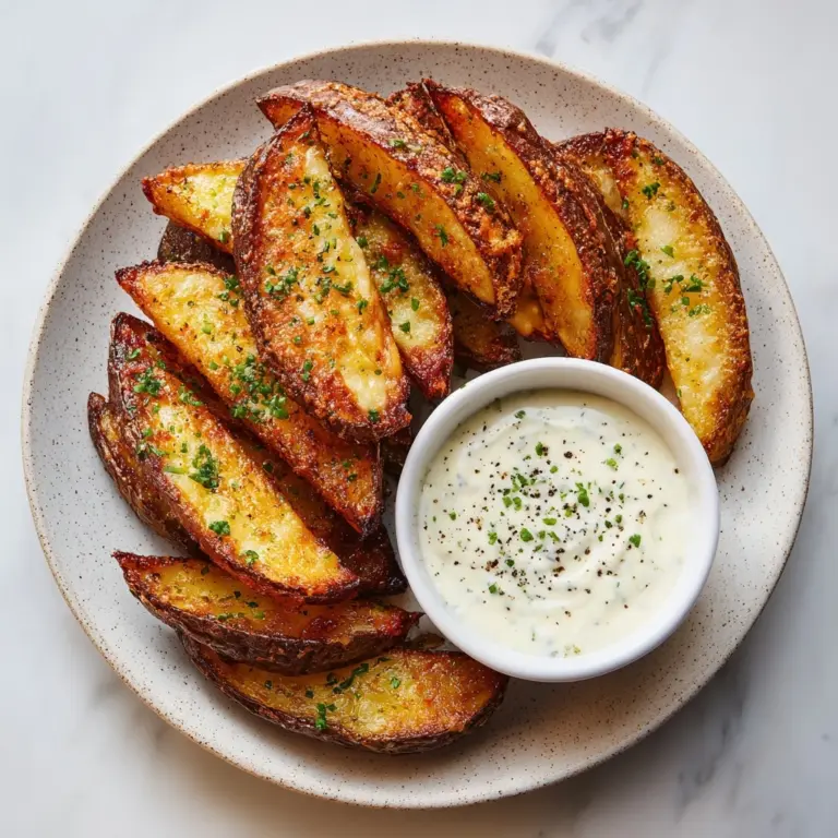 Baked Garlic Parmesan Potato Wedges Recipe