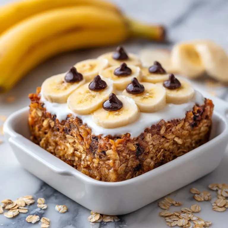Baked Banana Chocolate Chip Oatmeal Recipe