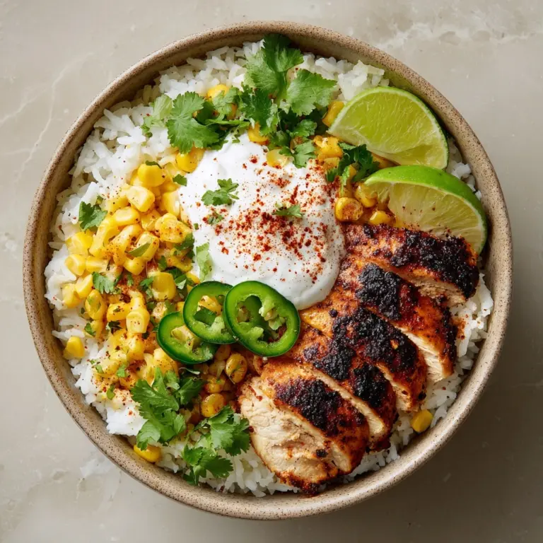 Mexican Street Corn Chicken Rice Bowl Recipe