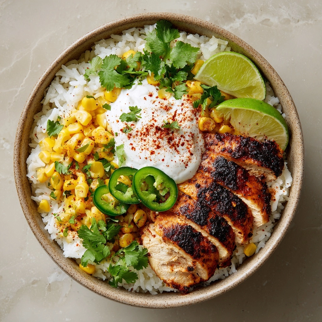 Mexican Street Corn Chicken Rice Bowl Recipe