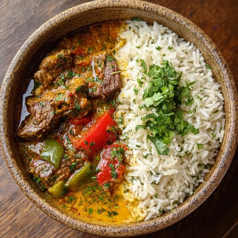 Persian Inspired Herb and Beef Stew with Rice Recipe