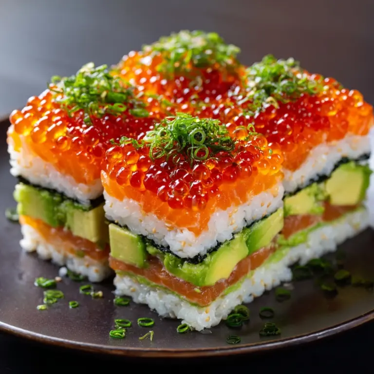 Spicy Salmon Sushi Stack Recipe