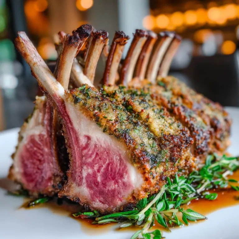 Herb-Crusted Rack of Lamb with Garlic and Rosemary Recipe