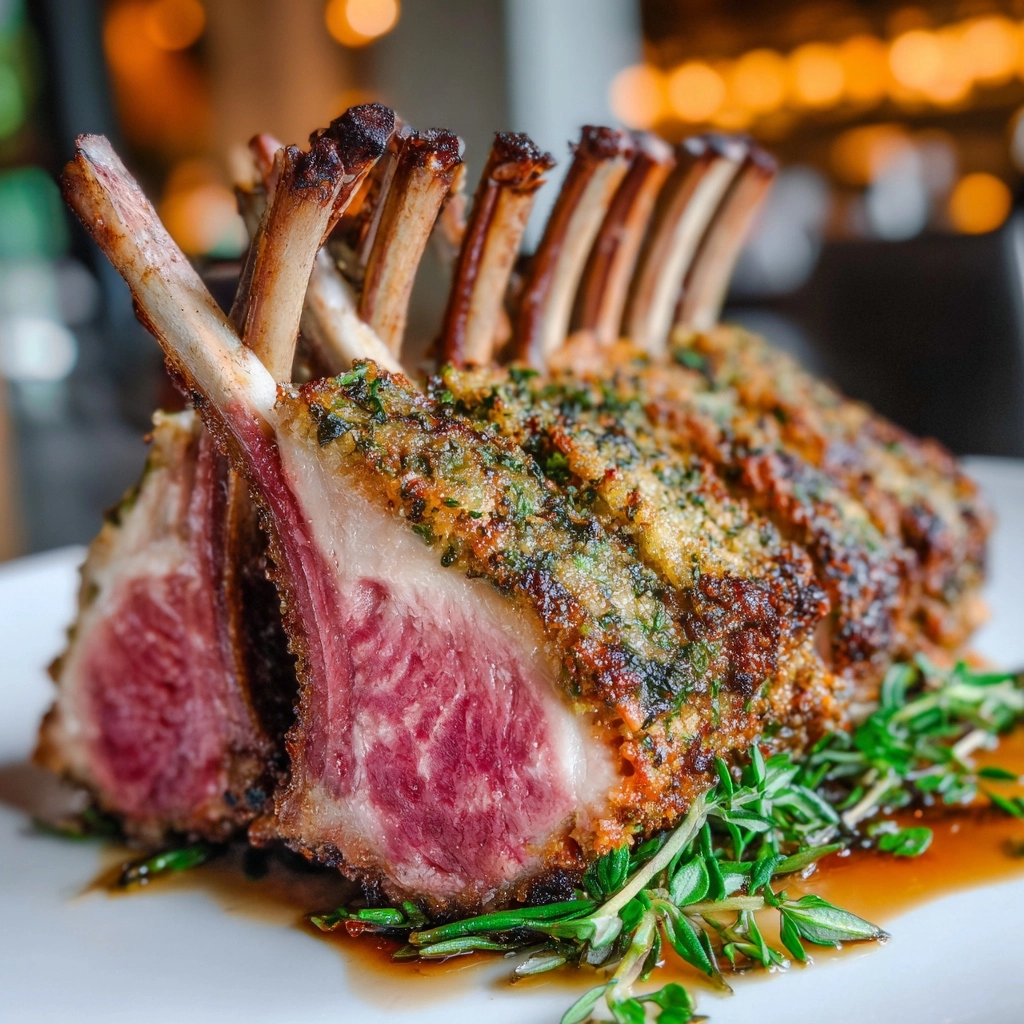 Herb-Crusted Rack of Lamb with Garlic and Rosemary Recipe